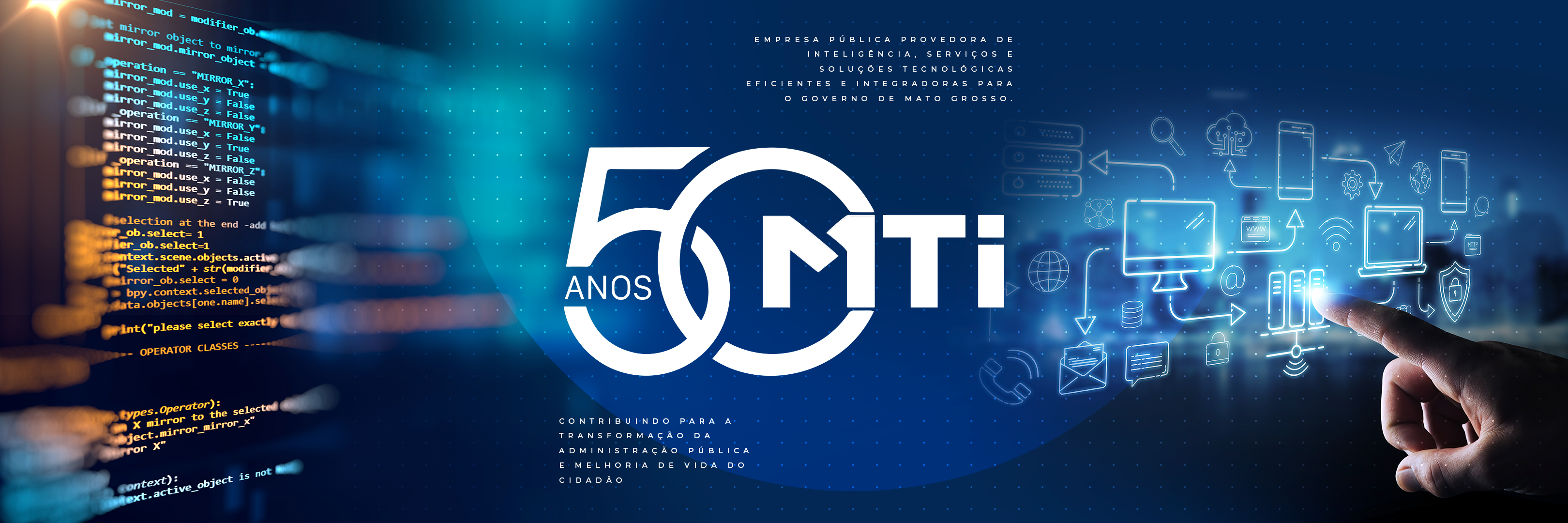 Arte criada por Gabriela Boscov (ASSCOM MTI) MTI lança marca comemorativa para celebrar seu cinquentenário -