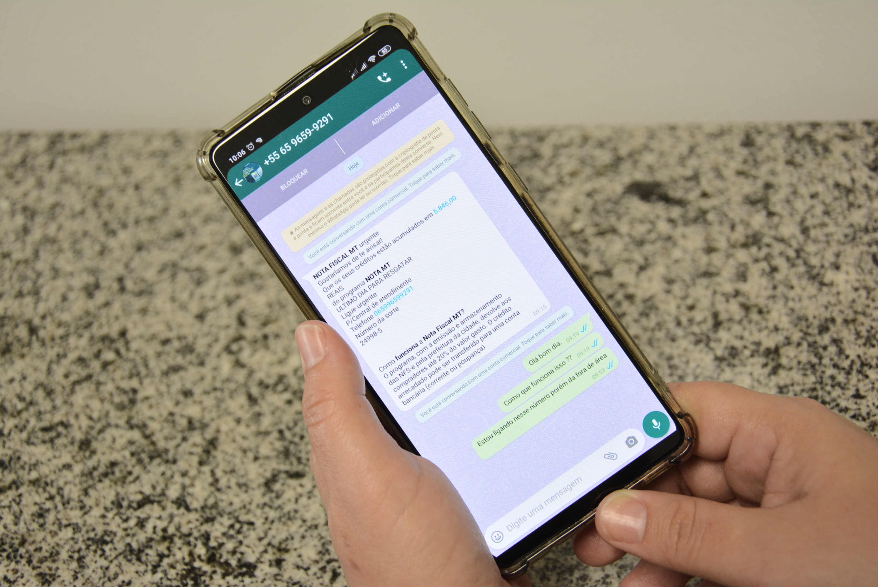 Golpistas entram em contato por ligação telefônica, SMS, whatsapp e e-mail - Foto por: Assessoria Sefaz MT Sefaz-MT alerta para golpe usando o nome do programa Nota MT - Golpistas entram em contato por ligação telefônica, SMS, whatsapp e e-mail