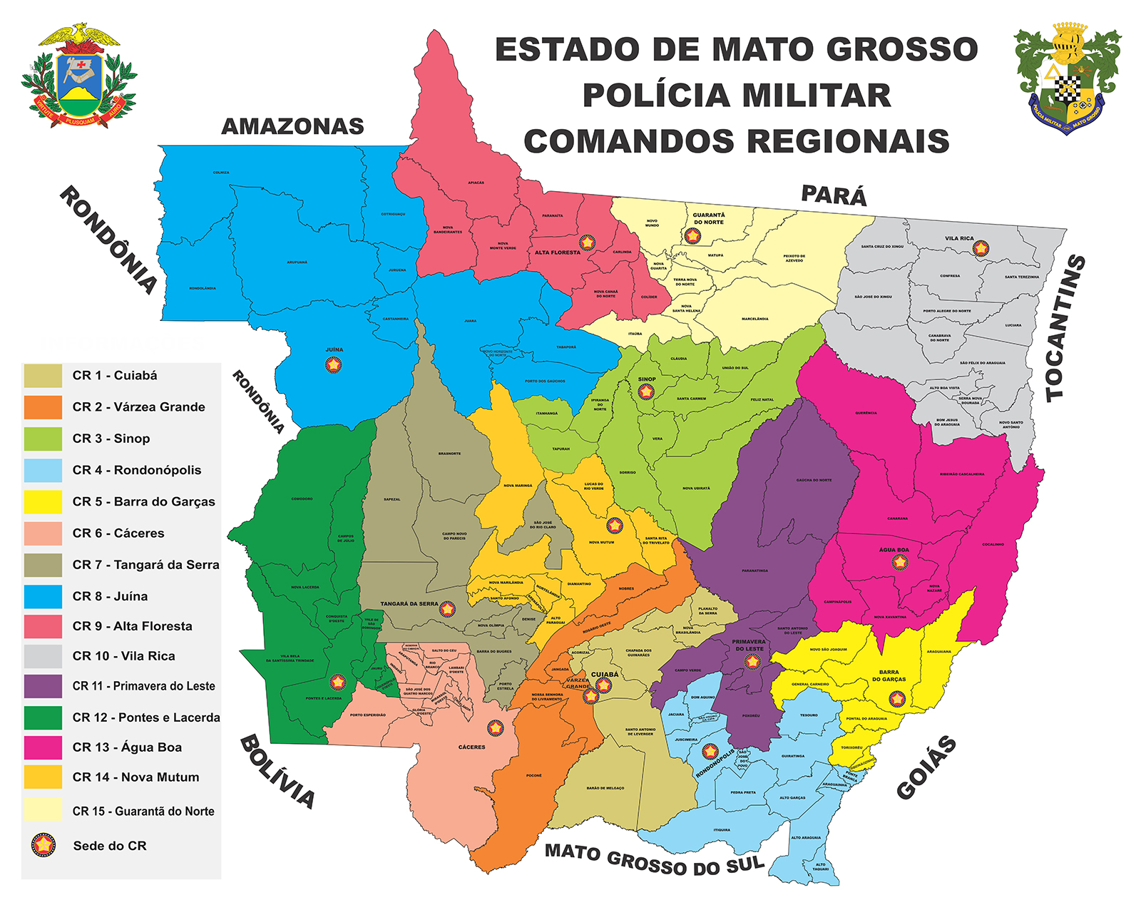 Mapa Comandos Regionais