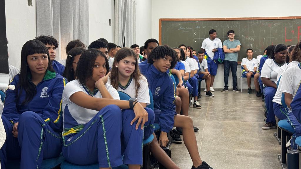 Teatro na Escola João Brienne, no bairro Lixeira, em Cuiabá - Foto por: Michell Miranda - CGE/MT