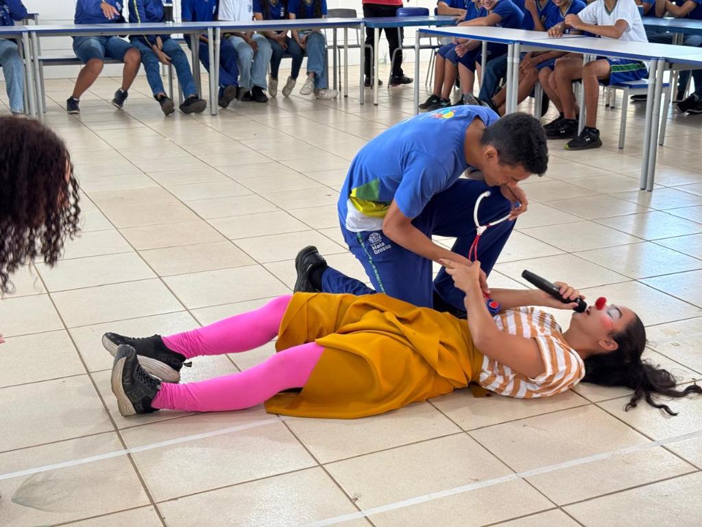 Teatro na Escola Filogônio Corrêa no Distrito de Nossa Senhora da Guia - Foto por: Luciana Silva | CGE-MT