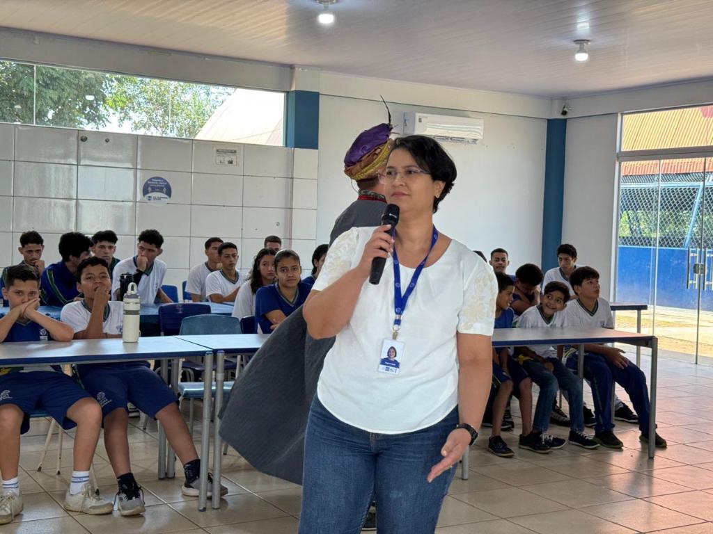 Teatro na Escola Filogônio Corrêa no Distrito de Nossa Senhora da Guia - Foto por: Luciana Silva | CGE-MT