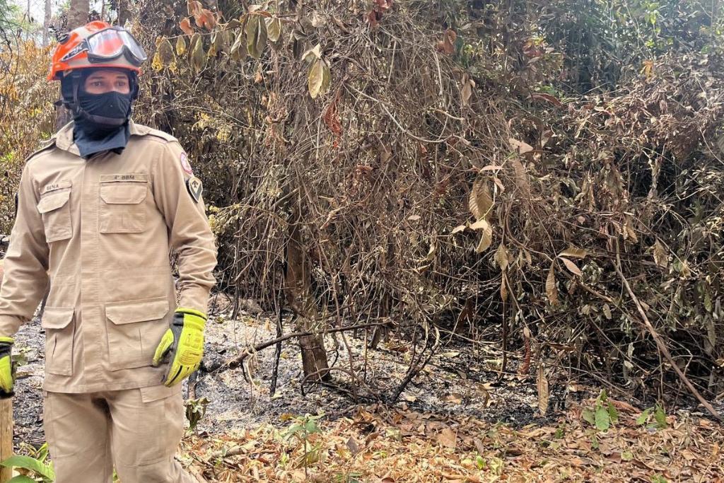 CBM-MT Corpo de Bombeiro combate incêndio provocado por queima irregular de lixo -